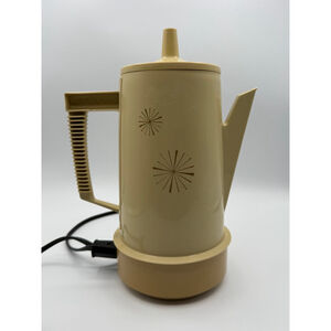 Vintage Regal Poly Perk Electric Coffee Percolator 4–8 Cup Atomic Starburst MCM